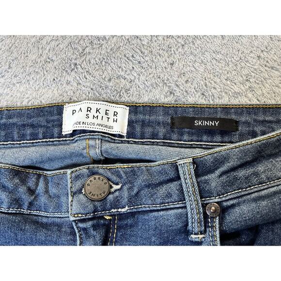 Parker‎ Smith Womens 32 Skinny Jeans Distressed Comfort Stretch Medium Wash - Picture 3 of 11